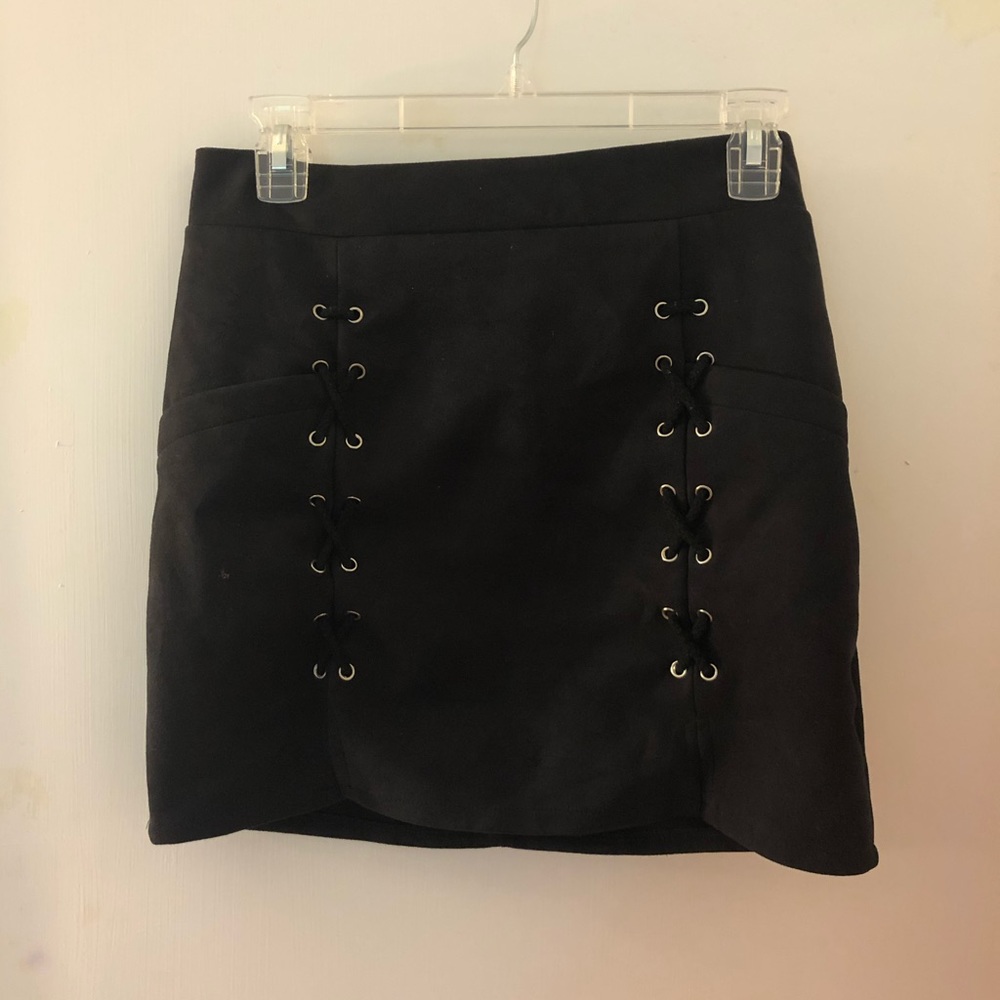 Suede mini skirt